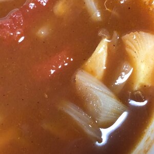 キャベツとたまねぎとベーコンのトマトスープ